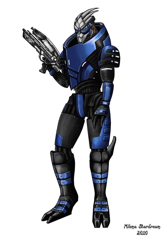 Digital drawing of Garrus Vakarian from Mass Effect