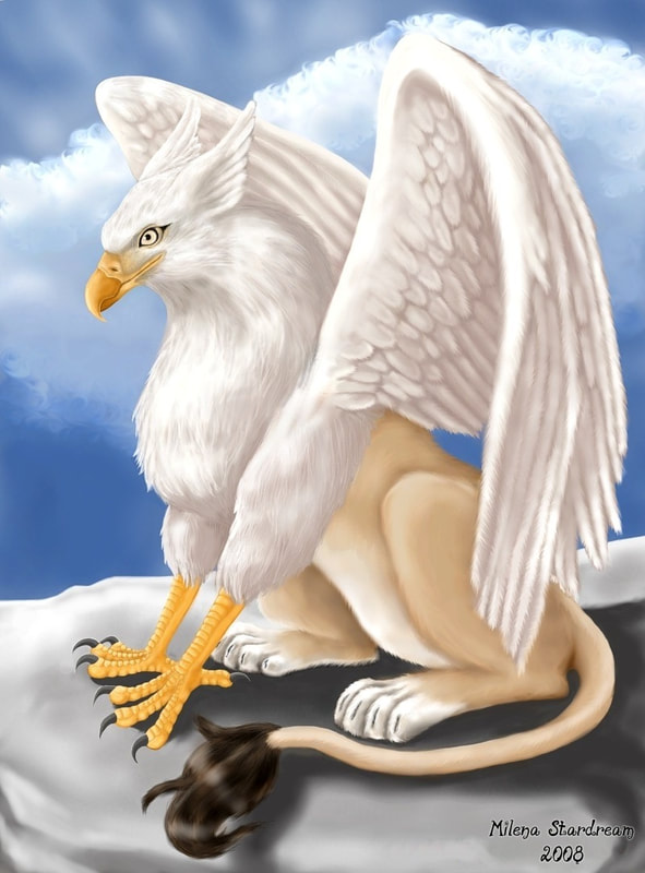 Digital painting of a griffin
