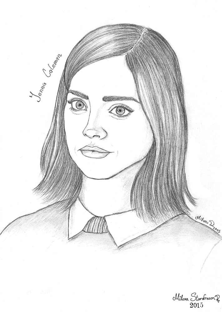 Jenna Coleman pencil portrait