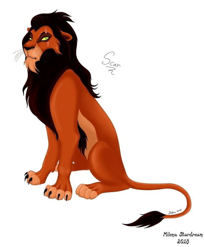 Digital drawing of Scar from the Lion King