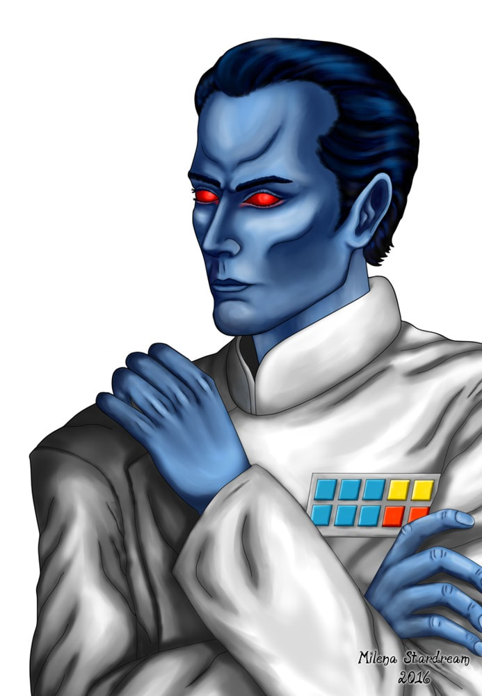 Digital portrait of Grand Admiral Thrawn