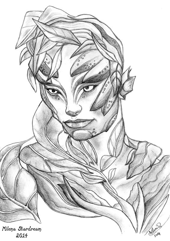 Pencil drawing of Trahearne from Guild Wars 2